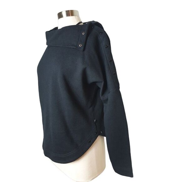 Fabletics Women's Black Peary Snap Sweatshirt Pullover Medium NWT - Picture 7 of 9